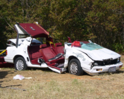 a damaged car