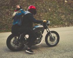 riding a motorcycle
